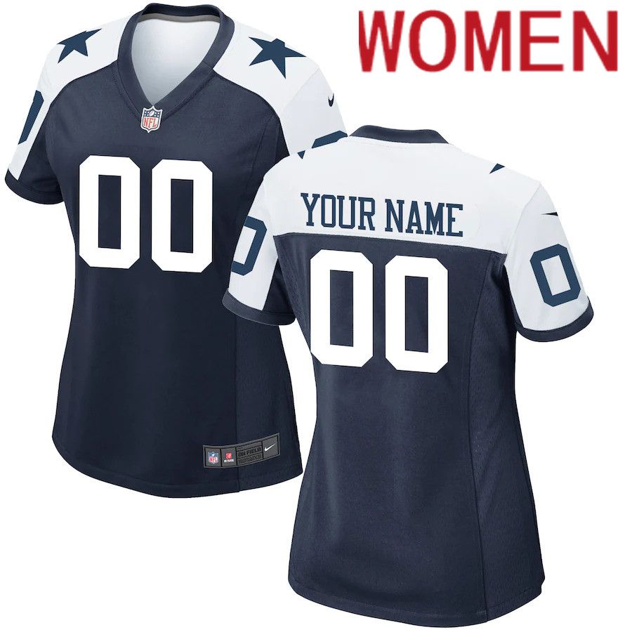 Women Nike Navy Dallas Cowboys Alternate Custom Game NFL Jersey